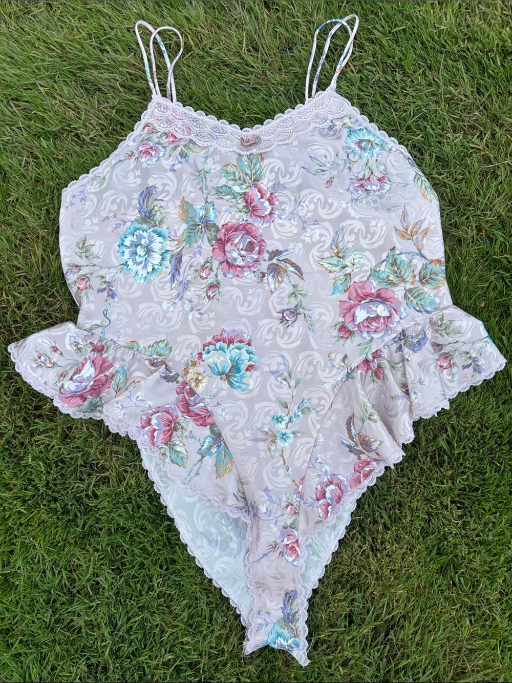 90’s Floral lace sleep solutions bodysuit